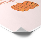 ハローパンプキンキュートピンクレトロヴィンテージフォント ポスター (角)