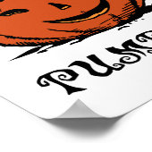 ハローパンプキンジャック – o-lanternイラストレーション、ブラック ポスター (角)