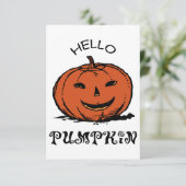 ハローパンプキンジャック – o-lanternイラストレーション、ブラック 出欠カード (スタンド正面)