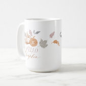 ハローパンプキンフェスティバル秋紅葉モノグラム コーヒーマグカップ (正面左)