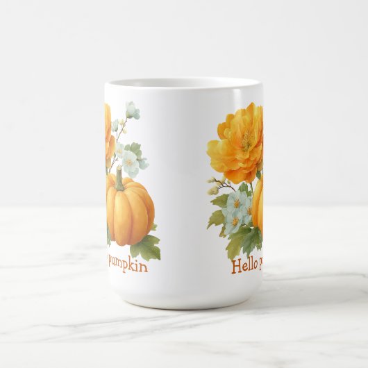 ハローパンプキンフローラハロウィーンデザイン コーヒーマグカップ (中央)