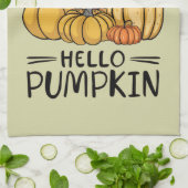 ハローパンプキン恋人秋シーズンオータムサンクスギビン キッチンタオル (折り畳み)