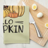 ハローパンプキン恋人秋シーズンオータムサンクスギビン キッチンタオル (四つ折り)