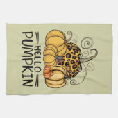 ハローパンプキン恋人秋シーズンオータムサンクスギビン キッチンタオル (横)