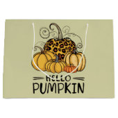 ハローパンプキン恋人秋シーズンオータムサンクスギビン ラージペーパーバッグ (正面)