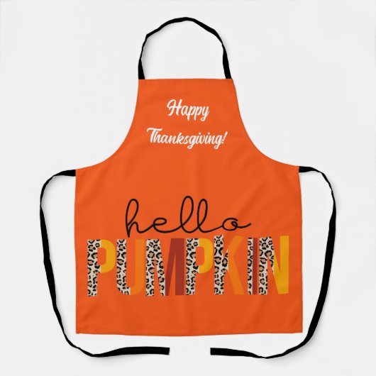 ハローパンプキン秋秋カスタマイズの文字とカラー エプロン (正面)