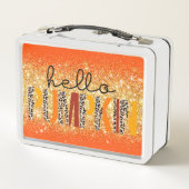 ハローパンプキン秋秋カスタマイズの文字とカラー メタルランチボックス (裏面)