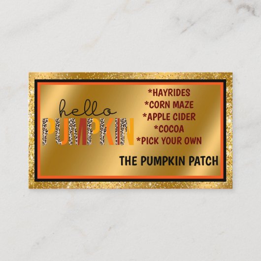 ハローパンプキン秋秋カスタマイズの文字とカラー 名刺 (正面)