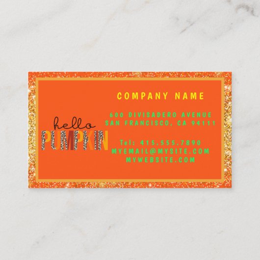 ハローパンプキン秋秋カスタマイズの文字とカラー 名刺 (裏面)