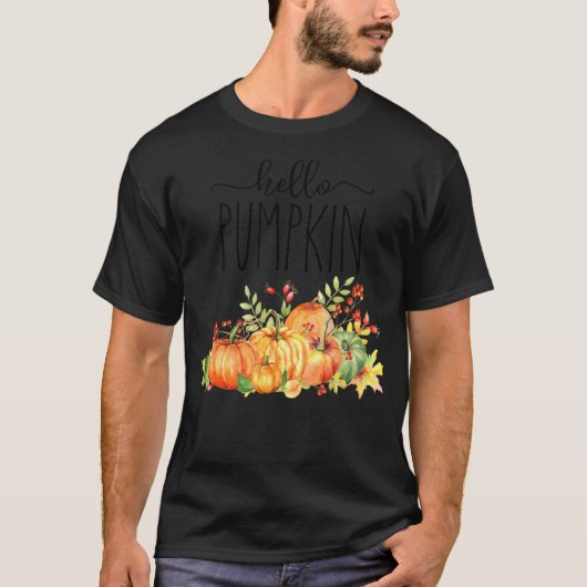 ハローパンプキン秋秋セーター天気予報 Tシャツ (正面)