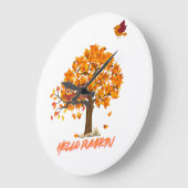 "ハローパンプキン秋装飾用クッションコージーオータムファー ラージ壁時計 (傾斜)