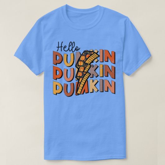 ハローパンプキン稲妻ボルト秋秋 Tシャツ (デザイン正面)