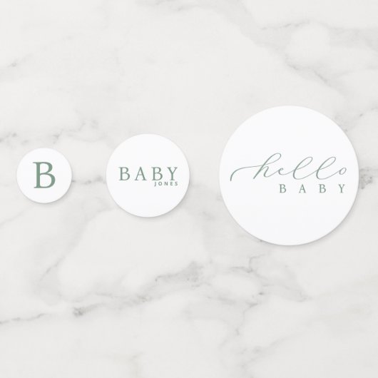 ハローパーソナライズされたベビーミニマリスト コンフェッティ (裏面)