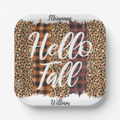 ハローパーソナライズされた秋 ペーパープレート (正面)