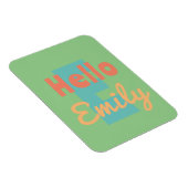 ハローパーソナルネームmint green peach cororオレンジ マグネット (右側)