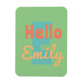 ハローパーソナルネームmint green peach cororオレンジ マグネット