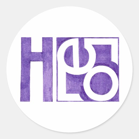 ハローパープルステッカー ラウンドシール (正面)