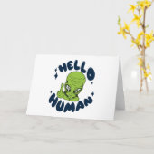 ハローヒトおもしろいエイリアン カード (黄色い花)