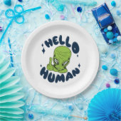 ハローヒトおもしろいエイリアン ペーパープレート (パーティー)