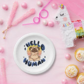 ハローヒトめい想のヨガ犬 ペーパープレート (パーティー)