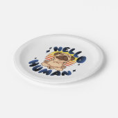 ハローヒトめい想のヨガ犬 ペーパープレート (アングル)