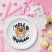 ハローヒトめい想のヨガ犬 ペーパープレート (パーティー)