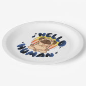 ハローヒトめい想のヨガ犬 ペーパープレート (アングル)