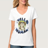 ハローヒトめい想のヨガ犬 Tシャツ (正面)