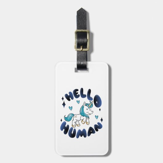 ハローヒューマンラブリーユニコーン ラゲッジタグ (正面縦)