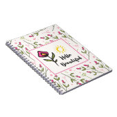 ハロービューティフルかわいらしピンクオレンジの野生の花 ノートブック (右側)