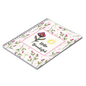 ハロービューティフルかわいらしピンクオレンジの野生の花 ノートブック (左側)