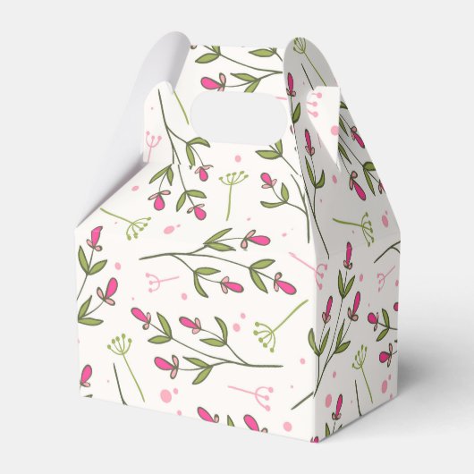 ハロービューティフルかわいらしピンクオレンジの野生の花 フェイバーボックス (裏面サイド)