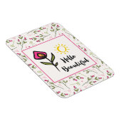 ハロービューティフルかわいらしピンクオレンジの野生の花 マグネット (右側)