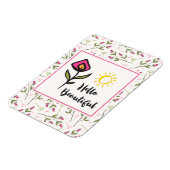 ハロービューティフルかわいらしピンクオレンジの野生の花 マグネット (左側)