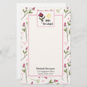 ハロービューティフルかわいらしピンクオレンジの野生の花 便箋 (正面/裏面)