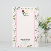 ハロービューティフルかわいらしピンクオレンジの野生の花 便箋 (スタンド正面)