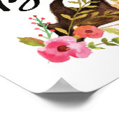 ハロービューティフルアントラーと花 ポスター (角)