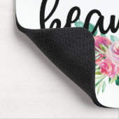 ハロービューティフルウォーターカラーバラタイポグラフィシック マウスパッド (コーナー)