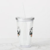 ハロービューティフルウォーターカラーバラタイポグラフィ モダン アクリルタンブラー (左)