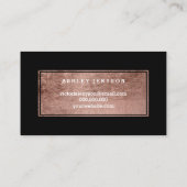 ハロービューティフルエレガントバラ金ゴールドタイポグラフィブラック 名刺 (裏面)