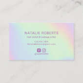 ハロービューティフルタイポグラフィパステルホログラフィック 名刺 (裏面)