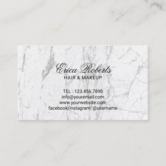 ハロービューティフルタイポグラフィヘア&メイクアップアーティスト 名刺 (裏面)