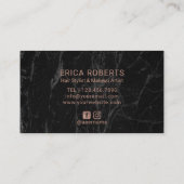 ハロービューティフルバラ金ゴールドスクリプトトロピカル葉ズ 名刺 (裏面)