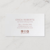 ハロービューティフルバラ金ゴールドタイポグラフィメイクアップアーティスト 名刺 (裏面)