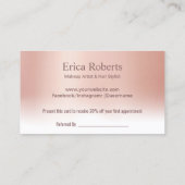 ハロービューティフルバラ金ゴールドパステルサロン紹介 紹介カード (裏面)