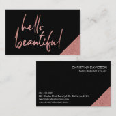 ハロービューティフルバラ金ゴールドメイクアップアーティスト 名刺 (正面/裏面)