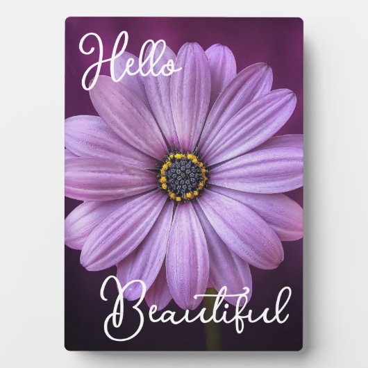 ハロービューティフルパープルフラワー フォトプラーク (正面)
