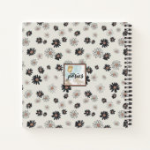ハロービューティフルブラックピンクデイジー花 ノートブック (裏面)