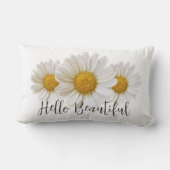 ハロービューティフルホワイトデイジーフローラ ランバークッション (裏面)