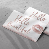 ハロービューティフルメイクアップアーティストバラ金ゴールドタイポグラフィ 名刺